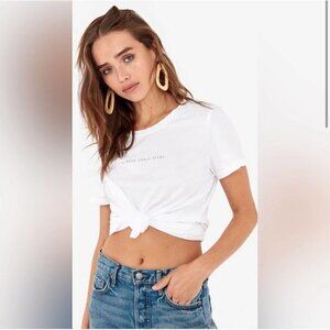 NEW MATE the Label White Organic Cotton "Do what feels right." Classic Crew Tee